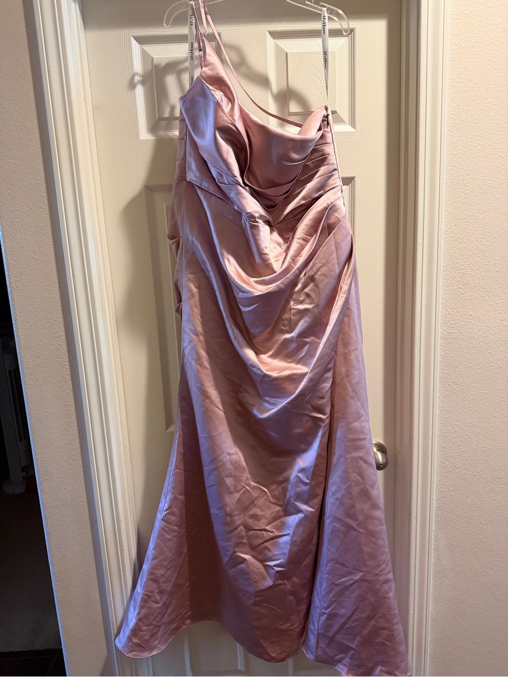 JJs House Dusty Rose Satin Cowl Maxi Dress
